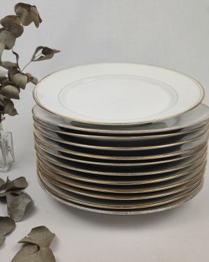 Assiettes plates “Blin-A” à 3 filets dorés