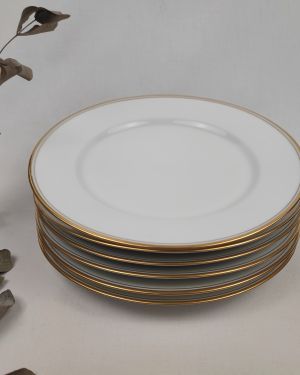 Assiettes plates en Porcelaine de Limoges à 2 filets dorés