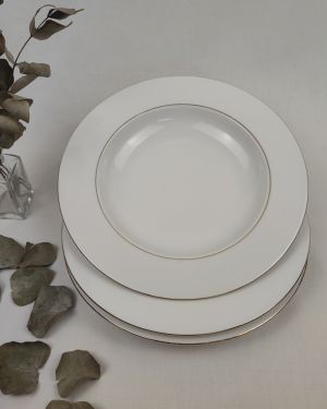 Assiettes creuses à 2 filets dorés